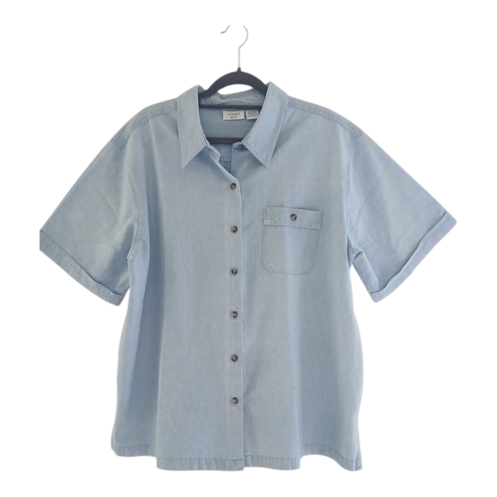 Casual Light Blue Button-Down Shirt Sz‎ L